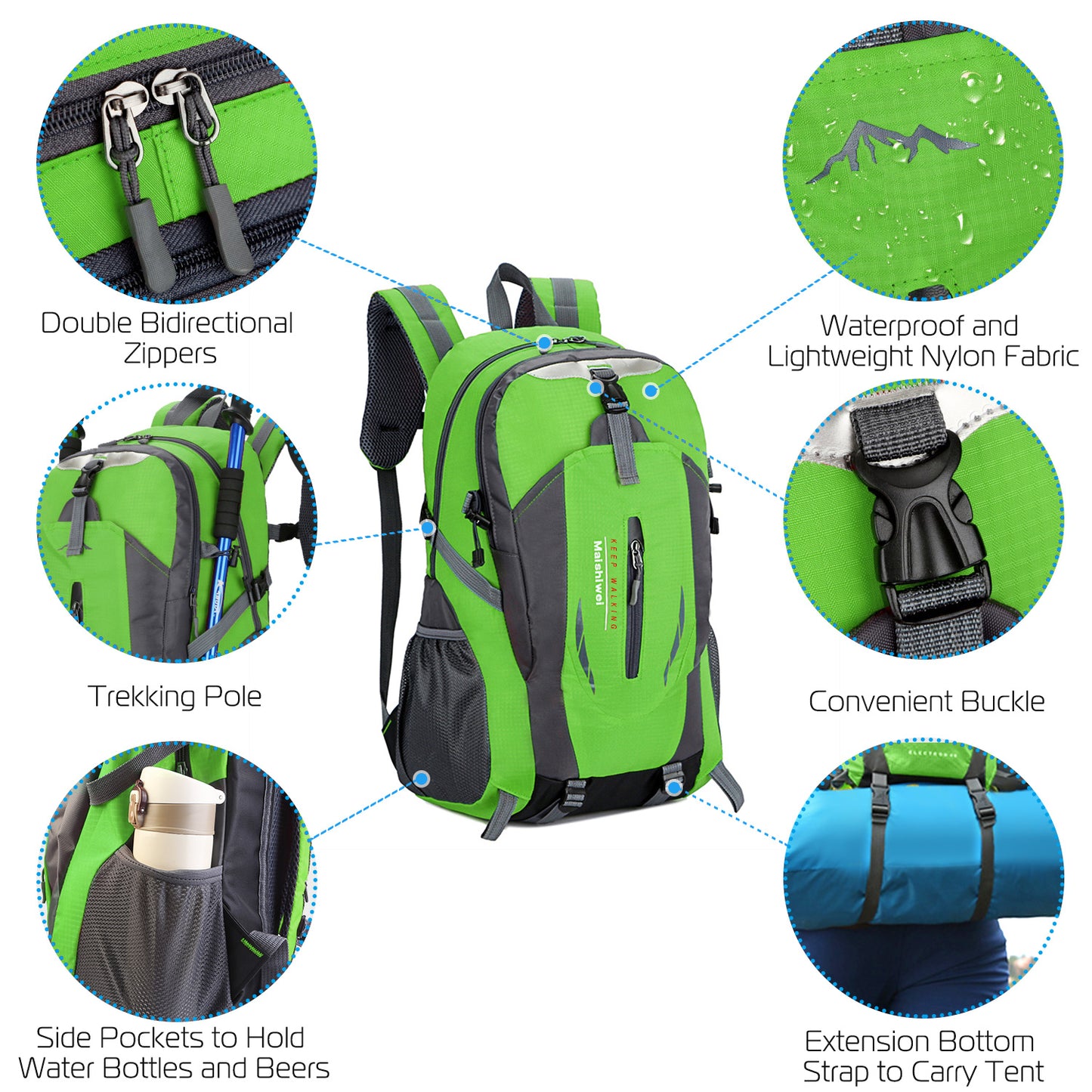 36L Outdoor Backpack Waterproof Daypack Travel Knapsack