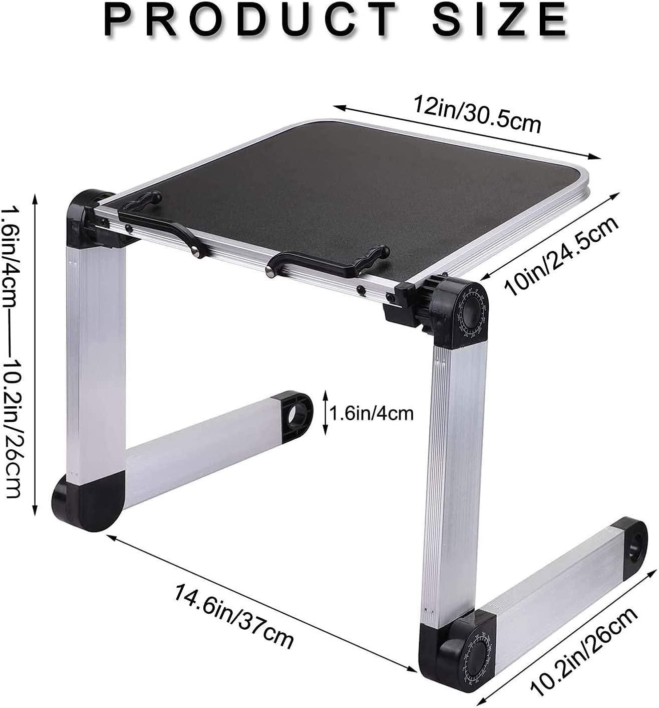 Adjustable Height Laptop Desk Laptop Stand for Bed Portable Lap Desk Foldable Table Workstation Notebook RiserErgonomic Computer Tray Reading Holder Bed Tray Standing Desk