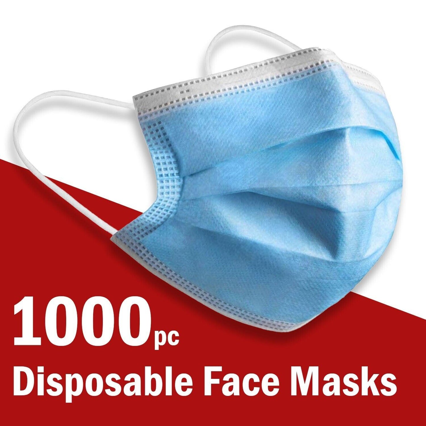 1000 PCS Protective Disposable Face Mask Cover 3 Ply Disposable Masks - Blue