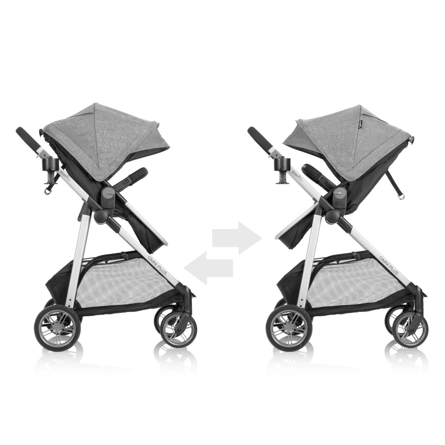 Omni Plus Modular Travel System with LiteMax Sport Rear-Facing Infant Car Seat, Mylar Gray